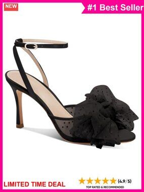 Womens Bow Peep Toe Slingback Stiletto Heeled Sandals Wedding Shoes